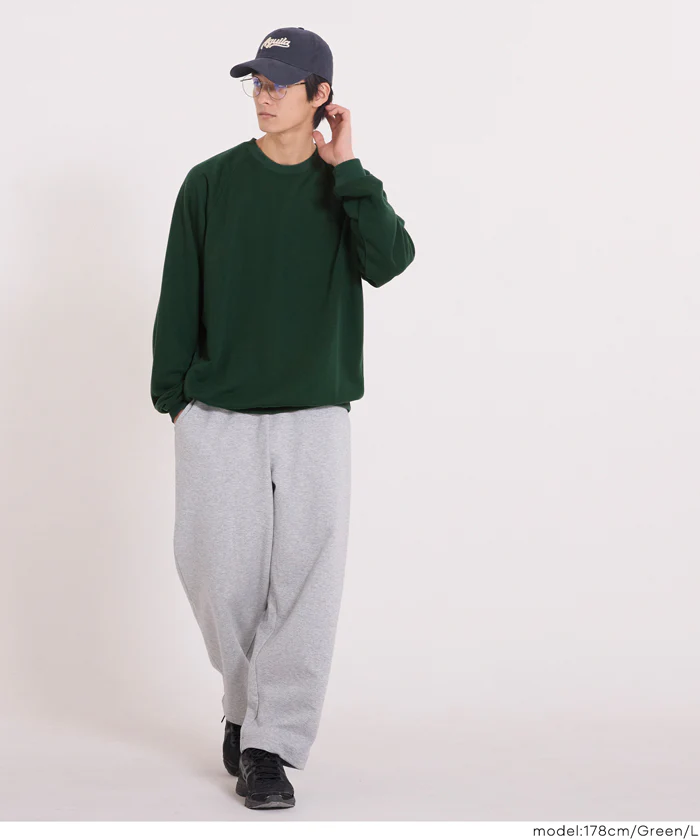 EAZY TEX ポリエステル裏毛ベーシックラグラントレーナー メンズ レディース メール便不可 - Image 11