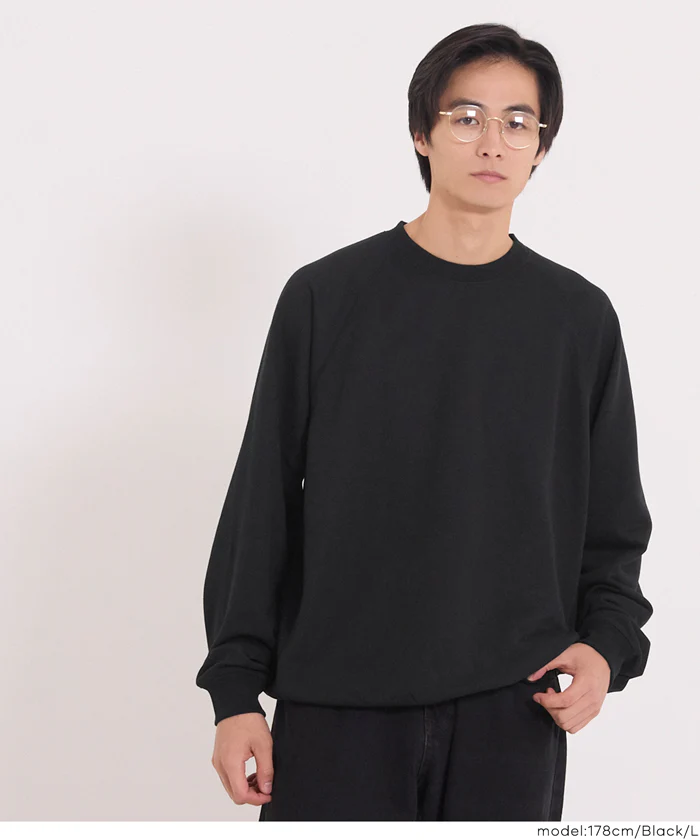 EAZY TEX ポリエステル裏毛ベーシックラグラントレーナー メンズ レディース メール便不可 - Image 15