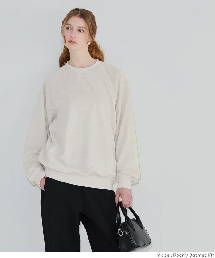 EAZY TEX ポリエステル裏毛ベーシックラグラントレーナー メンズ レディース メール便不可 - Image 3