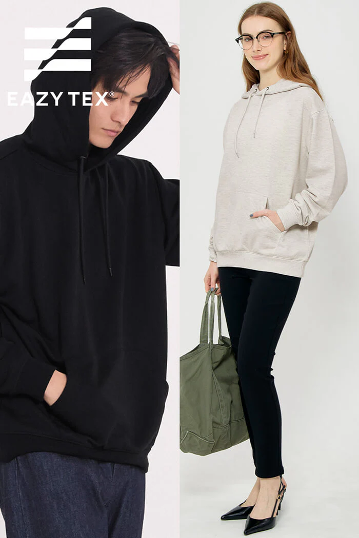 EAZY TEX ポリエステル裏毛ベーシックプルパーカー メンズ レディース メール便不可