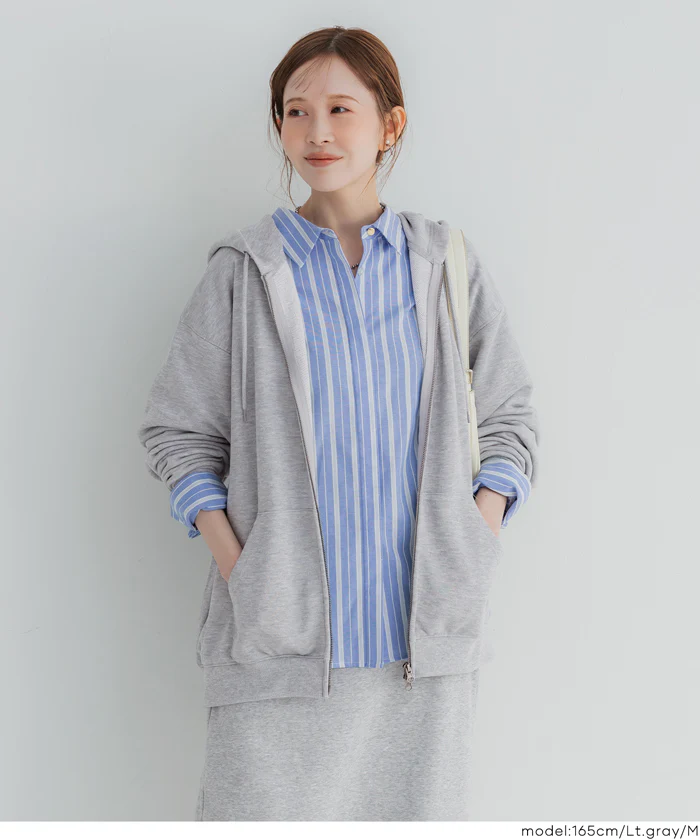 EAZY TEX ポリエステル裏毛ベーシックZIPパーカー メンズ レディース メール便不可 - Image 14