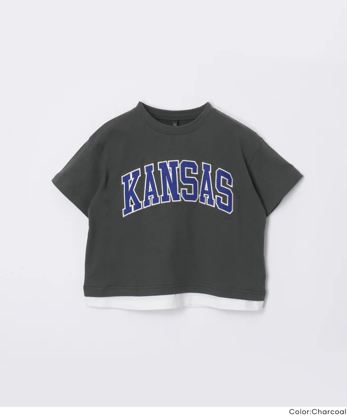 ワッペン刺繍レイヤードTシャツ キッズ メール便不可 - Image 16