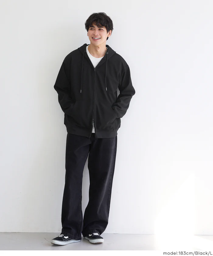 エンボスワイドZIPパーカー メンズ メール便不可 - Image 8