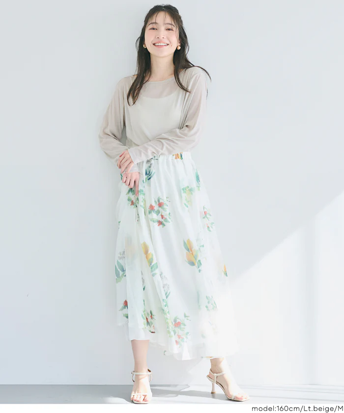ワンショルダーシアー長袖Tシャツ レディース メール便可 - Image 7