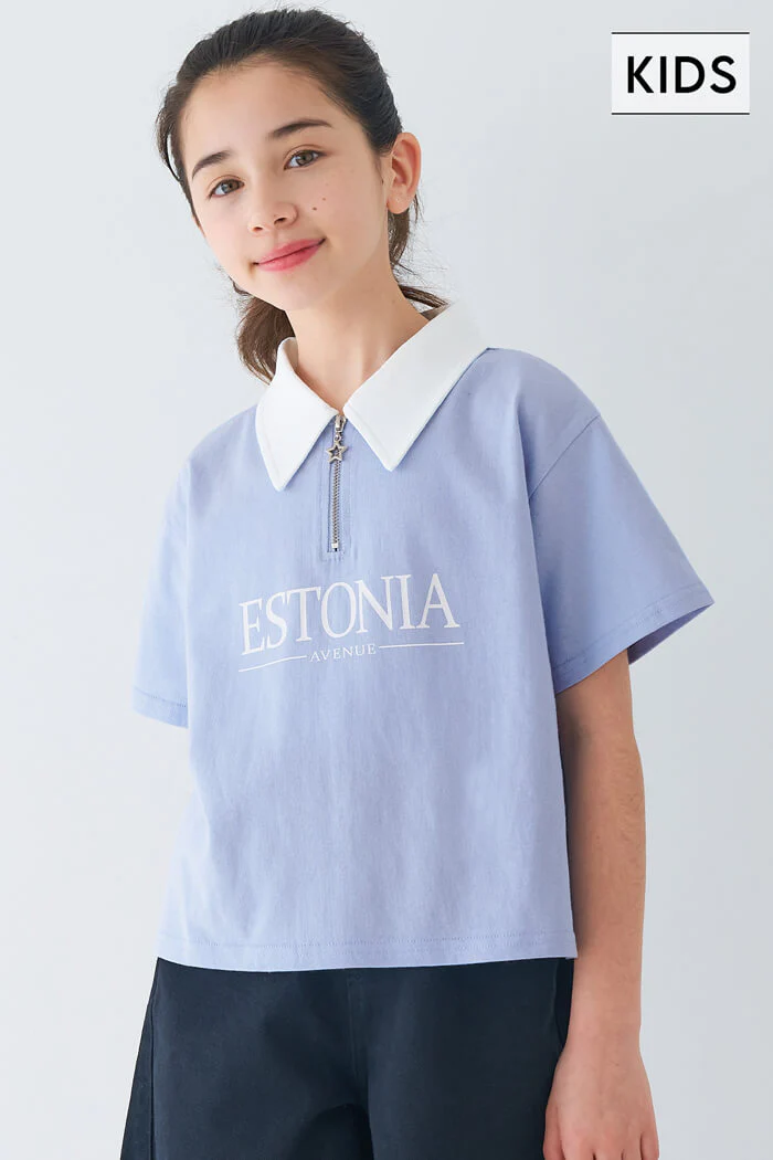 ハーフジップポロTシャツ キッズ メール便不可