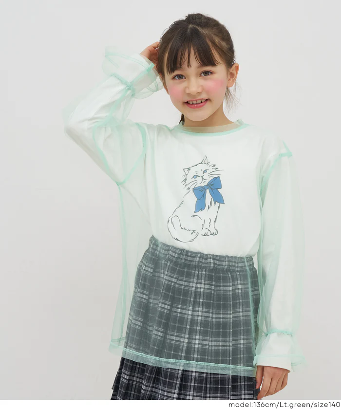 セール★1690円→1290円チュールトップス＆長袖Tシャツ 2枚セット キッズ メール便不可 - Image 11