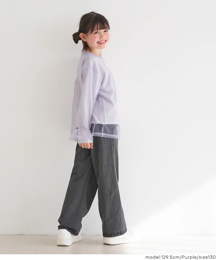 セール★1690円→1290円チュールトップス＆長袖Tシャツ 2枚セット キッズ メール便不可 - Image 6