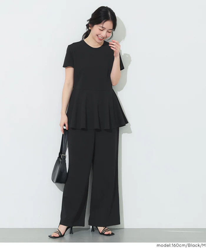 【WEB限定 5/6まで10%OFF】ライトエンボスペプラムオールインワン レディース メール便不可 - Image 10