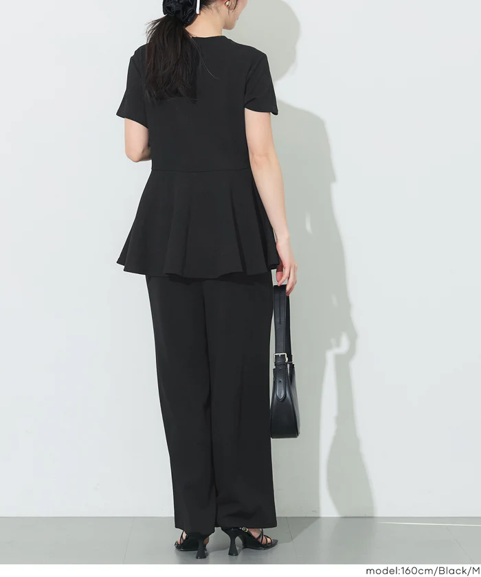 【WEB限定 5/6まで10%OFF】ライトエンボスペプラムオールインワン レディース メール便不可 - Image 12