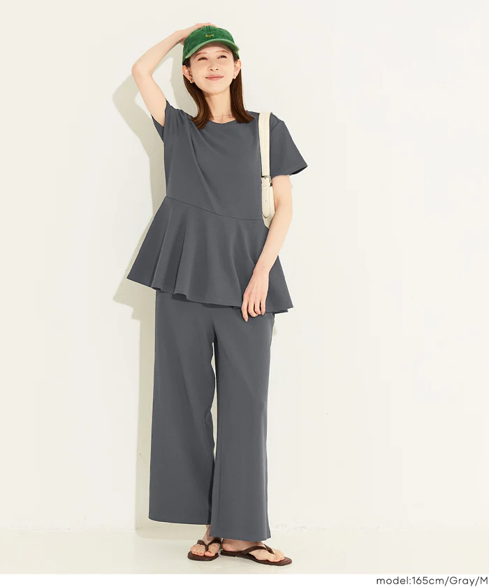 【WEB限定 5/6まで10%OFF】ライトエンボスペプラムオールインワン レディース メール便不可 - Image 4