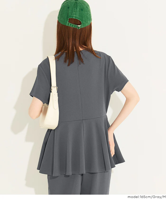 【WEB限定 5/6まで10%OFF】ライトエンボスペプラムオールインワン レディース メール便不可 - Image 6