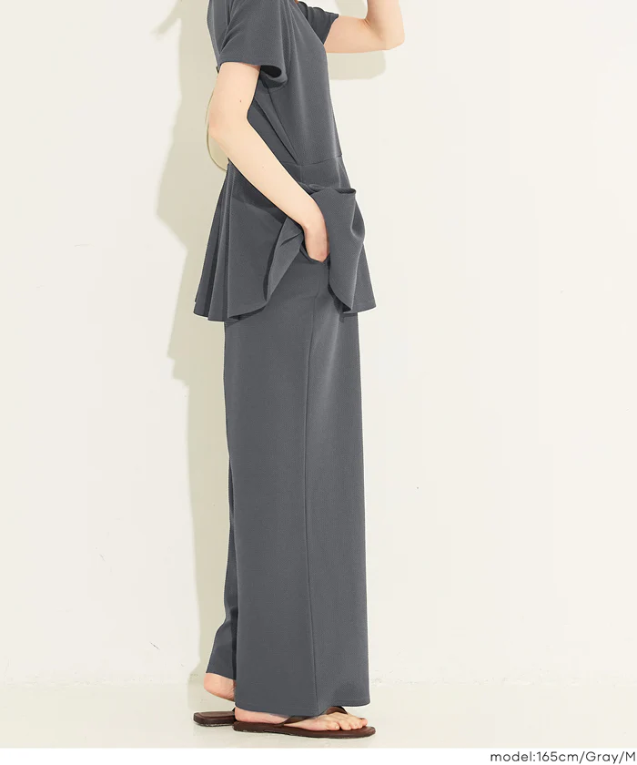 【WEB限定 5/6まで10%OFF】ライトエンボスペプラムオールインワン レディース メール便不可 - Image 8