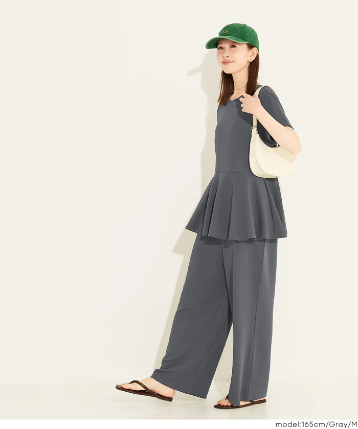 【WEB限定 5/6まで10%OFF】ライトエンボスペプラムオールインワン レディース メール便不可 - Image 9
